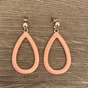 Woven Teardrop Earrings - Pink - NWOT